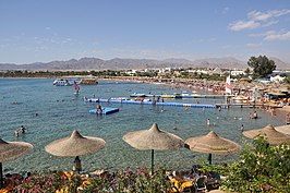 Strand aan de Rode Zee in Sharm-el-Sheikh.