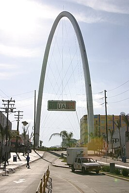 Een boog die bezoekers in Tijuana verwelkomt