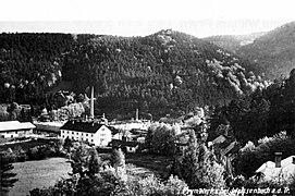 Weissenbach an der Triesting, Niederösterreich, Zweigwerk William Prym von Südwest gesehen (1908)[8]