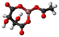 Ball-and-stick model of the aluminium acetotartrate molecule