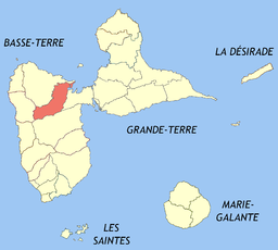 Kommunens läge i departementet Guadeloupe.