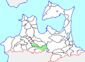 平賀町の県内位置図