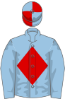 Light blue, red diamond, quartered cap