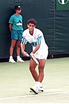 Drievoudig winnaar Pete Sampras tijdens het toernooi dat hij won in 1992