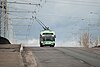 A Minsk trolleybus on the bridge over the vulica Vaŭpšasava, 2011.