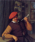 An Apothecary Smoking in an Interior (1646) by Adriaen van Ostade