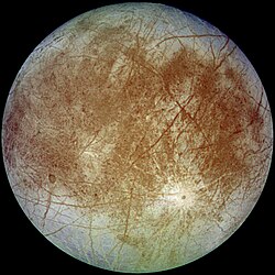 Europa, fotograferet af rumsonden Galileo