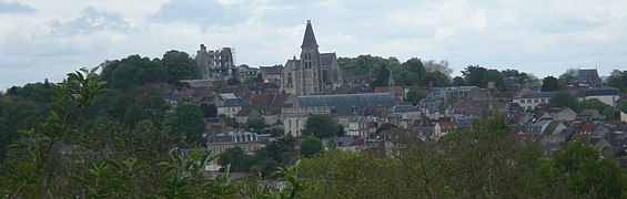 Le centre-ville depuis le bois de Faŷ .