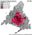 Madrid metropolitan area population density. 2002.