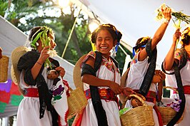 Nahua-kinderen in traditionele kleding