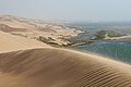 The Sandwich Harbour seen from atop a sand dune