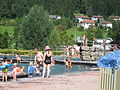 Tailfinger Naturbad, die Becken mit Sprungfelsen