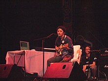 Kazumasa Hashimoto playing his musical instrument