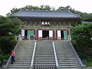 Treasure 434 - Beomeosa Daeungjeon, the main temple hall, built in 1614 after the temple was burned down during the Japanese invasions. Major remodellings of this building were undertaken in 1713, 1814 and 1871.