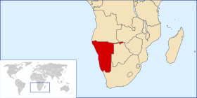 Localização de Sudoeste Africano