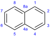 Skeletal formula and numbering system of naphthalene