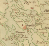 Karta av Vaxholm 1652-1739.[9]