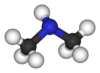 Ball and stick model of dimethylamine