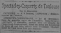 Annonce de l'ouverture de l'American Cosmograph dans l'Express du Midi du 21 décembre 1907.