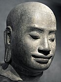 Bust of Jayavarman VII (c. 1181-1218, in the Guimet Museum)