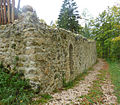 Ruine Schloss Justingen: Rekonstruierte nordwestliche Schlossmauer