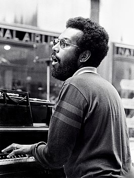 Stanley Cowell tijdens een optreden met The Heath Brothers in het Rockefeller Center (juni 1977).