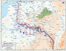 Mapa zachycující západní frontu po stabilizaci v závěru roku 1914