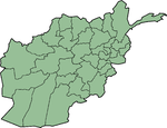 Mappa dell'Afghanistan, suddiviso in provincie