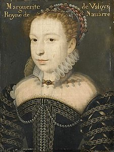 Portrait de Marguerite de Valoys, royne de Navarre, huile sur bois, anonyme (seconde moitié du XVIe siècle)