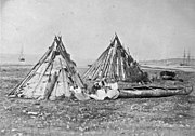 Miꞌkmaq encampment, Sydney, Cape Breton Island