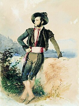 Ajvasovskij i italiensk kostume, 1842 Af Vasily Sternberg (en)