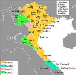 Perluasan dinasti Trần dari tahun 1301 hingga 1337.