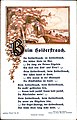 Beim Holderstrauch (versurile aceluiași cântec în germană standard, pe o carte poștală din 1910)