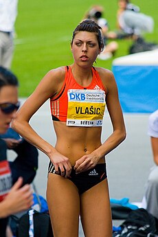 Blanka Vlašić vid tävlingar i Berlin i juni 2008.