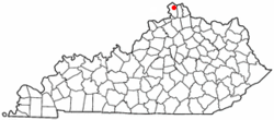 Location of Burlington, Kentucky