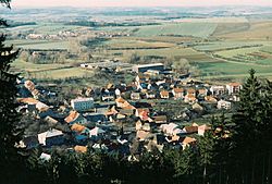 Pohled na Podhradní Lhotu z vrchu Bašta