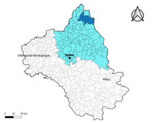 Argences en Aubrac dans l'arrondissement de Rodez en 2020.