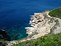 Découpage des roches calcaires du cap de Pertusato