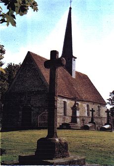 Vue de croix cimetière église.