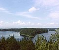 Het eiland Tikansaari, gezien vanuit Rääkkylä