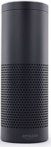 Photograph of the Amazon Echo on a white background