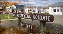 The sign outside Brightwater School.