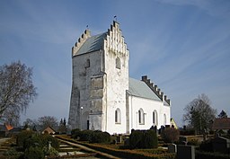 Järrestads kyrka i Järrestad som gett häradet sitt namn