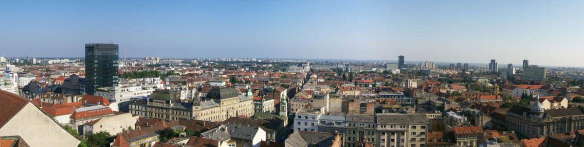 Panorama Zagreba s kule Lotrščak