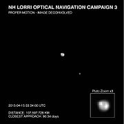 冥王星和冥卫一。冥王星上可能存在极冠（2015年4月）[154]