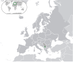 Map showing Kosovo in Serbia