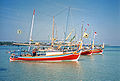 Brightly painted fishing boats