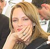 Uma Thurman in a press conference at Cannes, 2001.