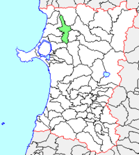 二ツ井町、県内位置図