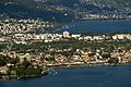 Ascona (vorne) und Locarno (hinten) am Maggiadelta